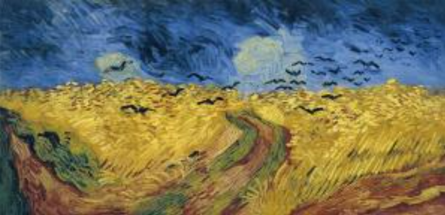 Wheat Field and Crows