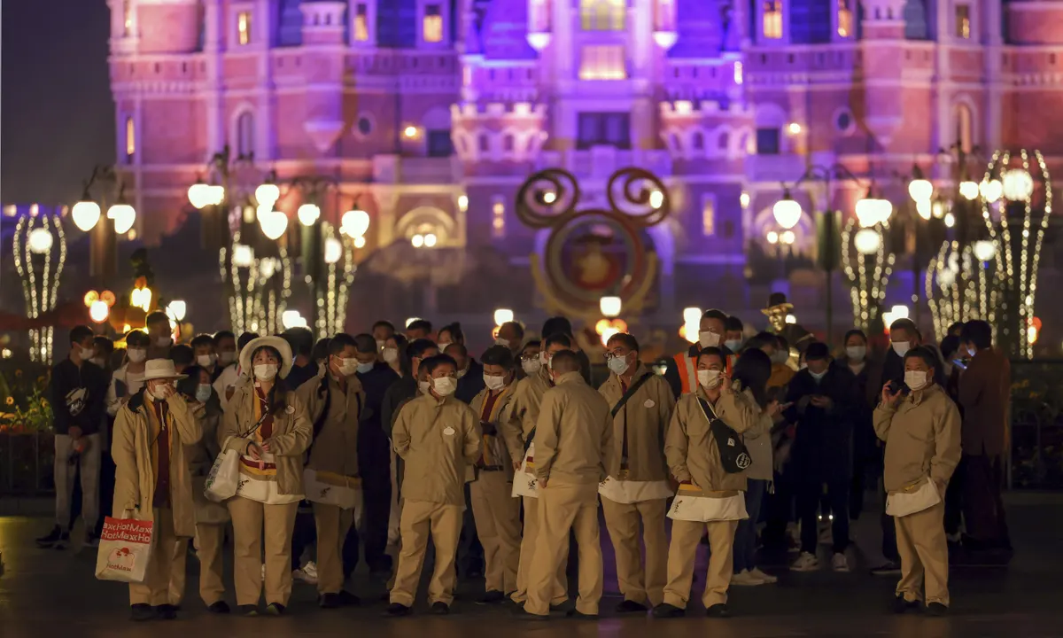 Visitors remained closed at Disneyland Shanghai on Monday