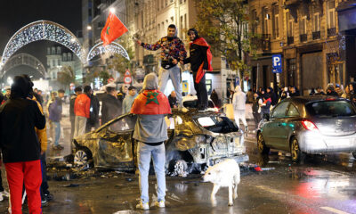 VIDEO Events broke out at celebrations in Brussels and the Netherlands after Morocco beat Belgium