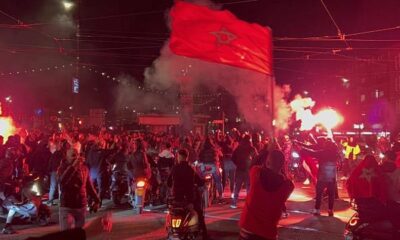 Dutch police intervened Moroccan fans celebrating with sound bombs