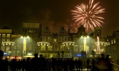 New Years Eve with drone light and fireworks displays at Museumplein and Adam Toren