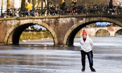 Prolonged cold weather creates opportunities for skating on natural ice in the Netherlands