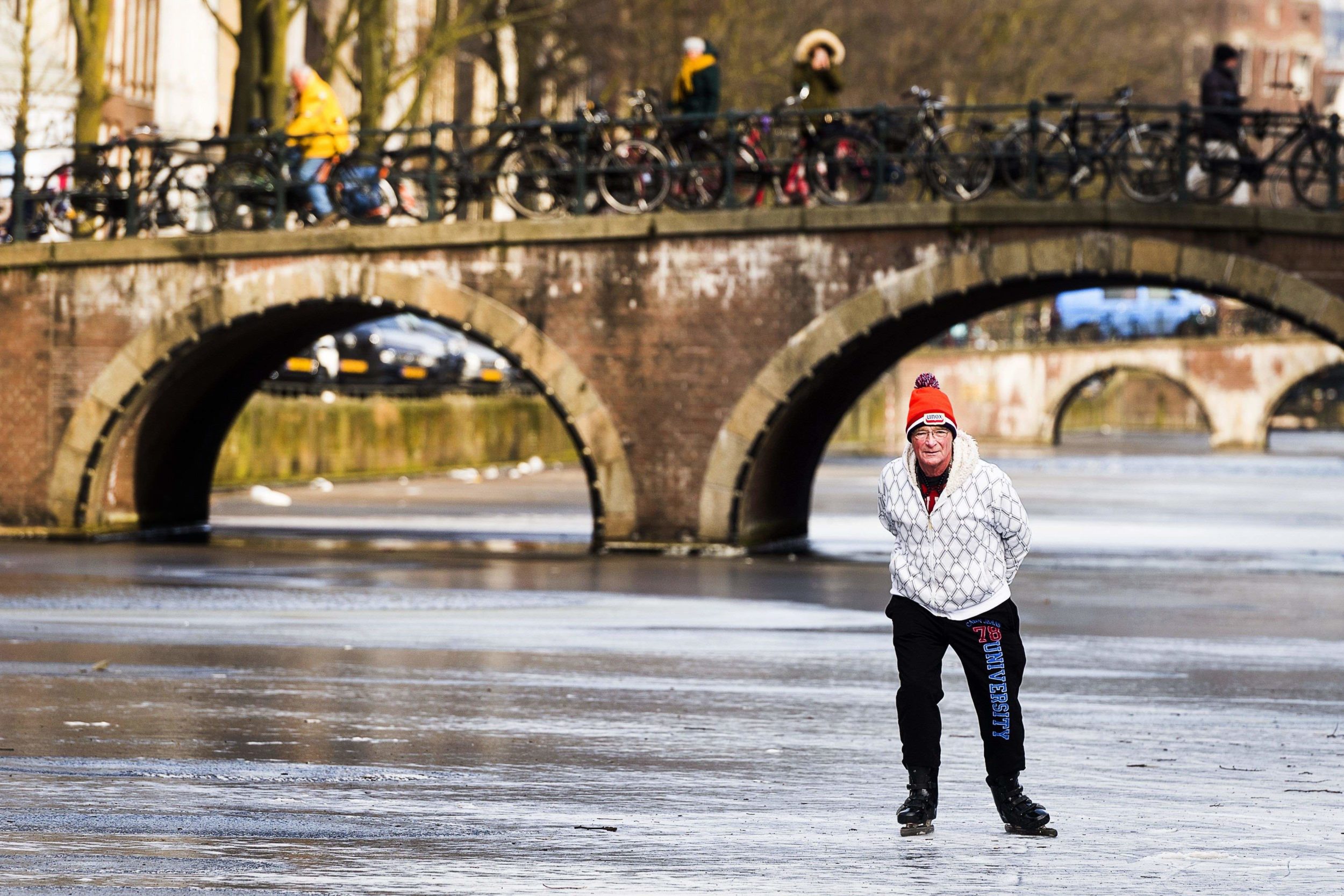 Prolonged cold weather creates opportunities for skating on natural ice in the Netherlands