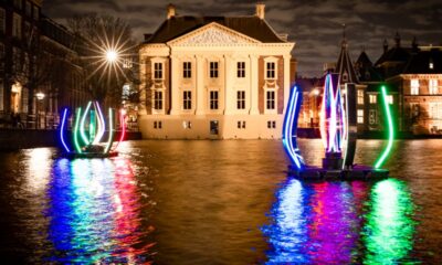 The light festival in Den Haag Netherlands created colorful images