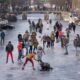 VIDEO Ice skating on frozen canals in the Netherlands