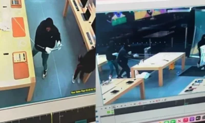 Robbery of 100000 at an Apple Store in the US