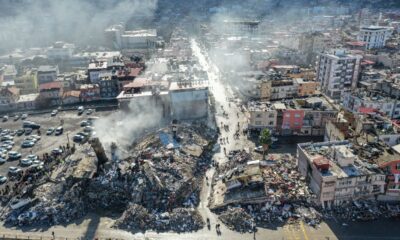 Debris of earthquakes viewed with drone 1