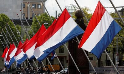 Dutch flags at half mast