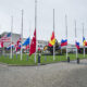 NATO flags at half mast