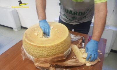 Police in Italy seized 125 kilograms of cocaine hidden in Parmesan cheese