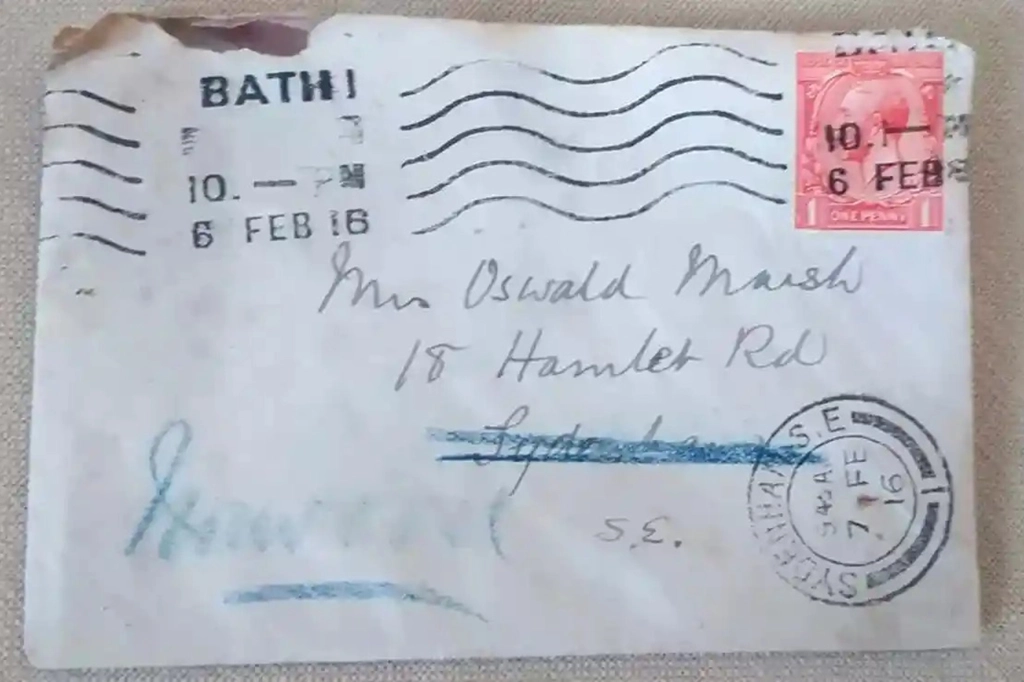 The letter sent in 1916 finally arrived at its address