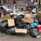 The streets are filled with garbage heaps due to the cleaning workers strike in the Netherlands