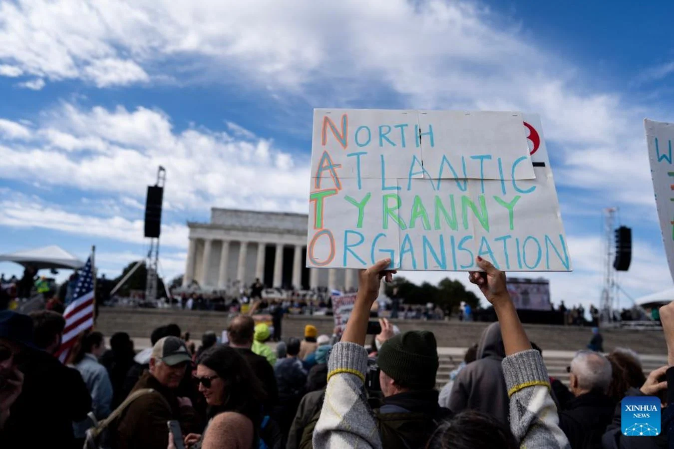 US protester No NATO NO WAR 1 6