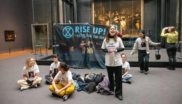 In the Netherlands 22fossil fuel22 action by activists at the Amsterdam Rijks Museum