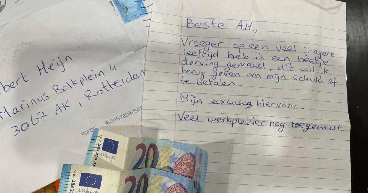 Someone who stole from Albert Heijn in the Netherlands regretted and sent money