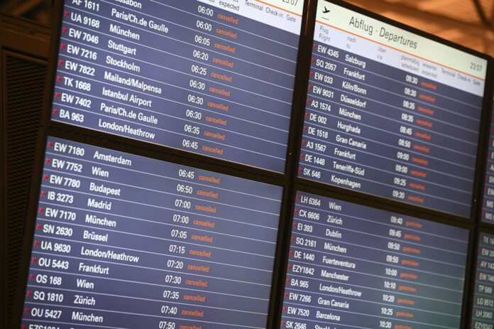 Sunday and Monday flights canceled in Germany