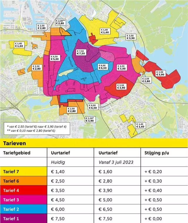 Amsterdam to raise parking fees as of July 3