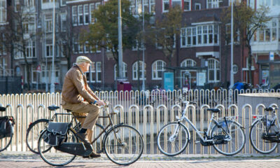 old man bicycle amsterdam